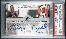PSA 9 Jason Richardson / Richard Jefferson 2003-04 SP Game Used Auto #/50  POP 1