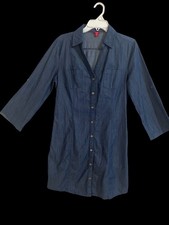 GUESS Women's Denim Blue Jeans Dress Size Medium V Neck