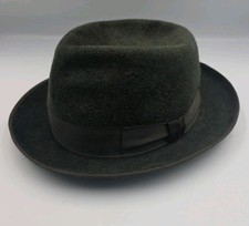 Vintage DOBBS Hat Corporation USA Green Gamefowl Fedora Trilby Hat Size (6 7/8)