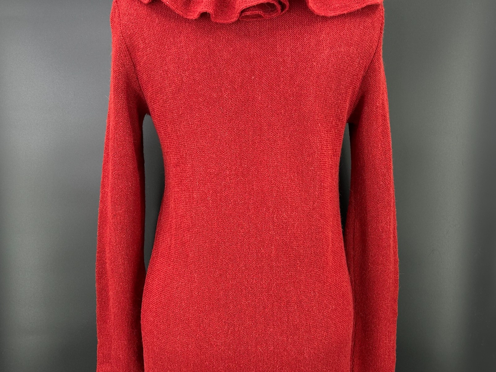 Beyond Threads Alpaca Wool Open Front Ruffle Dust… - image 11