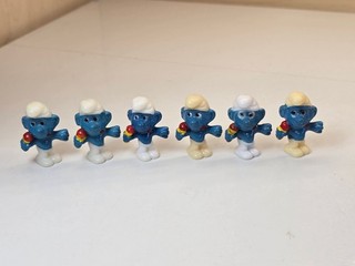 VARIANTEN D EDDS 6x verschiedene Schleckermäulchen Schlümpfe 1981 ORI TOP