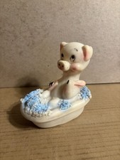 Cerdo de juguete chirriante de colección en bañera estrella Mfg bonito color chirriante genial