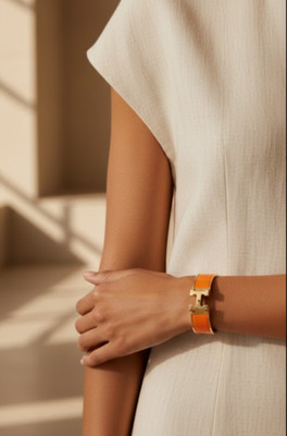 Hermes Clic Clac H bracelet in Orange Fruité, size PM | eBay