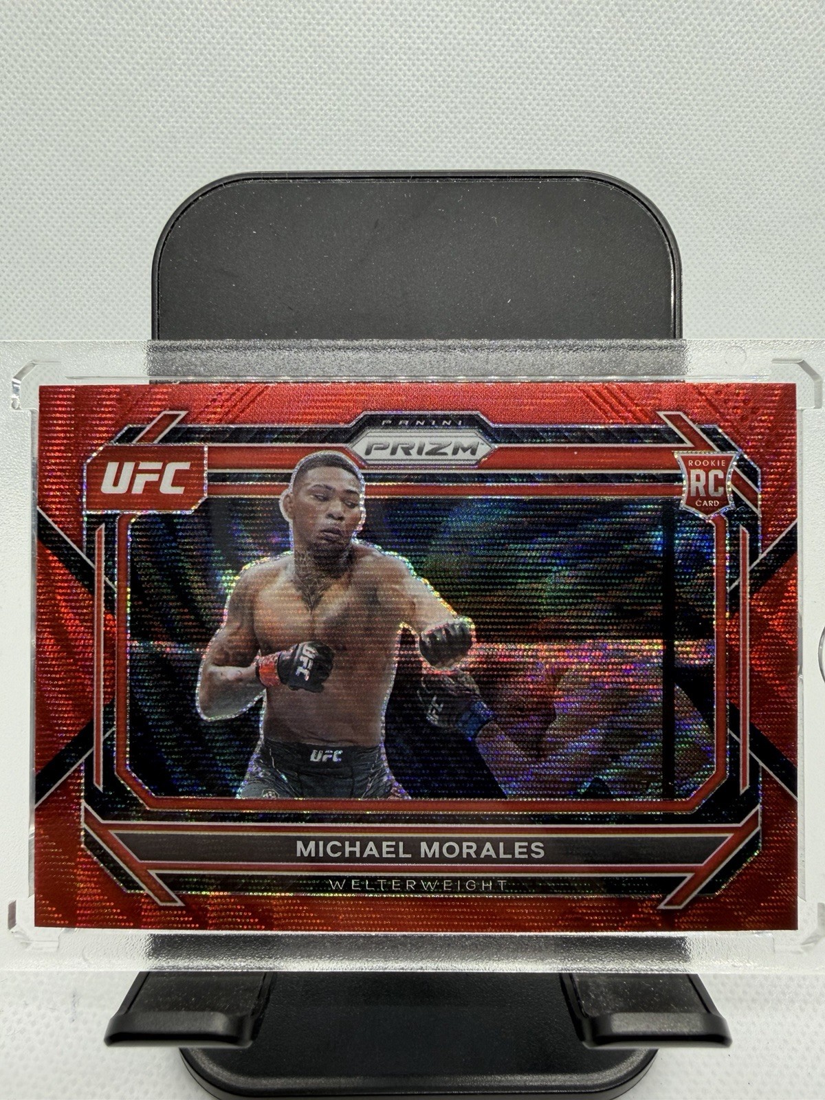 2023 Panini Prizm UFC Michael Morales Ruby red wave Prizm #97 (RC)