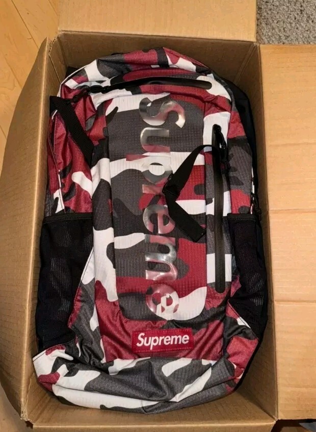 SS21 Supreme Backpack Cordura nylon water resistant red camo Bag 
