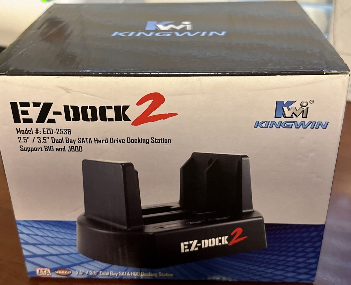 Kingwin EZDock 2 Dual BaySATA Hard Drive Docking Station EZD2536 eBay
