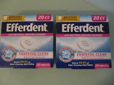 2X EFFERDENT ANTI-BACTERIAL DENTURE CLEANSER KILLS 99.9% OF ODOR BACTERIA