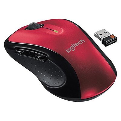 Logitech M510 Kabellos Groß Maus Rot Standard mit Vereinend Empfänger Sehr Gut