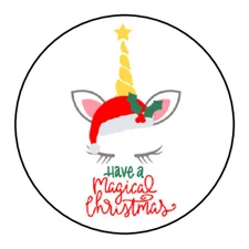 Christmas Unicorn Head Sticker Party Bag Birthday Chocolate Coin Sweet Cone