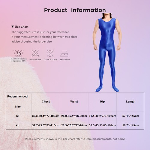 Men Glossy Full Body Bodysuit Lingerie Jumpsuit Round Neck Leotard AU - Picture 79 of 82