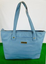 MARC FISHER Day By Day Light Blue Tone Leather E/W Tote Handbag Msrp $88