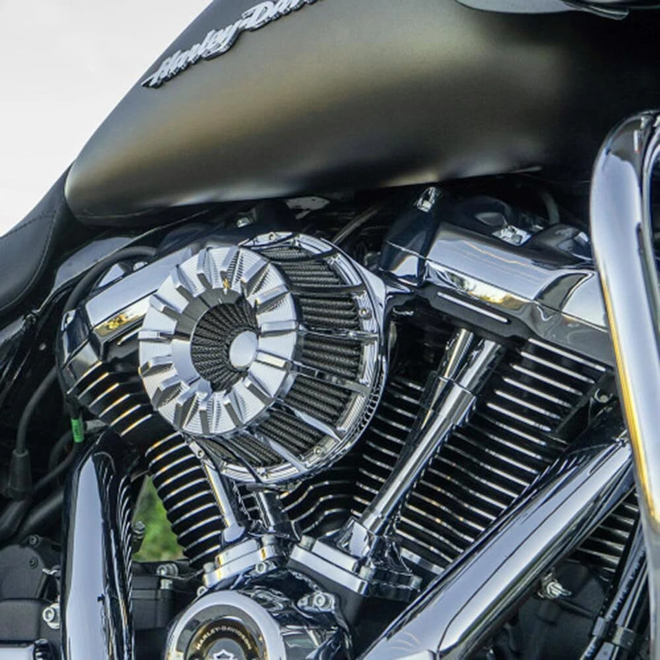 Filtro de filtro de aire cromado de radios 15 para Harley Softail Fatboy Heritage 00-15 Foto 3 de 4