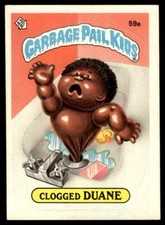 Garbage Pail Kids 1985 Series 2 #59a Clogged Duane LP