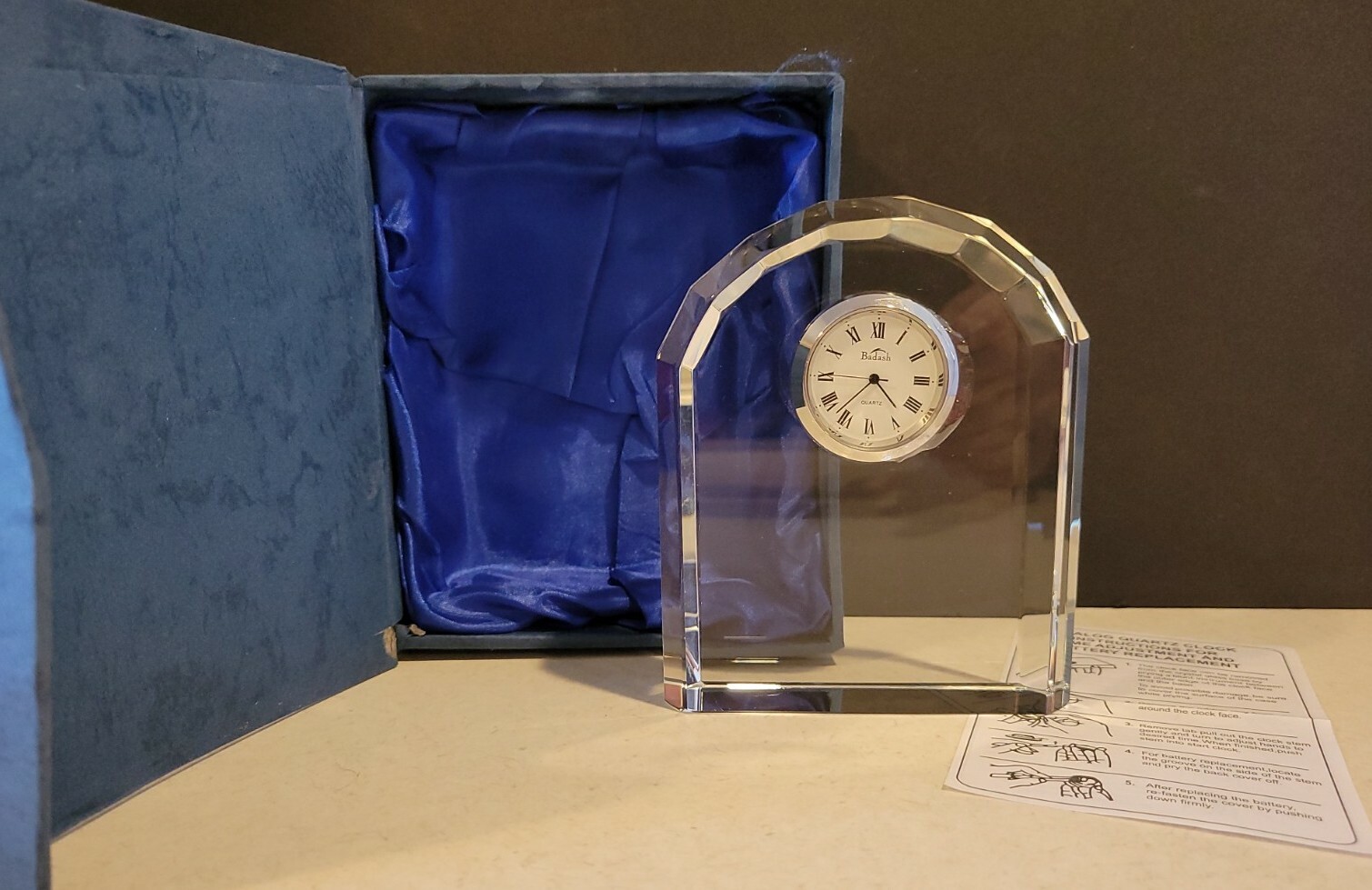 NIB - Badash Arches Crystal Clock