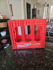 Coca-Cola Coke Red Plastic 2 Liter Bottle Carrier Case Crate Used vintage Husky
