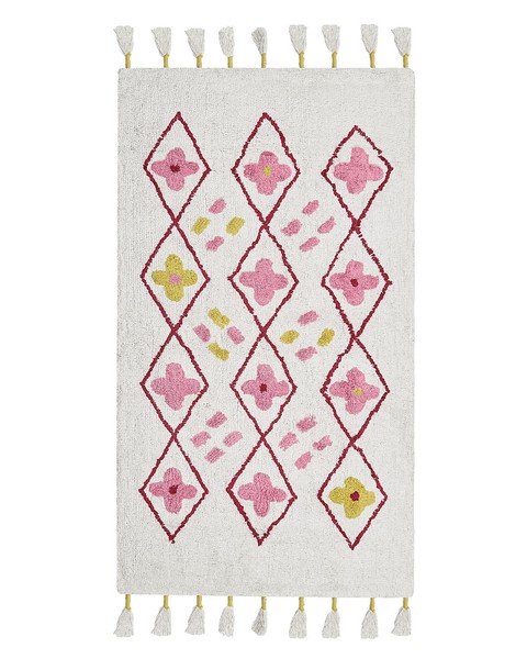 Teppich Baumwolle Beige Mit Geometrischem Muster Rechteckig 80 X 150 Cm Cavus-image