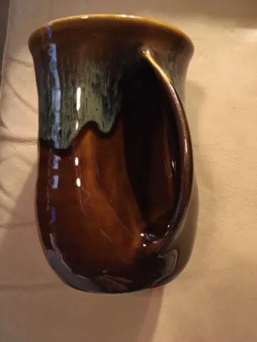 Neher Art Pottery Hand Warming Coffee Tea Mug Signed Neher Pottery