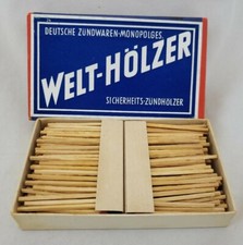 Vintage WWII Welt - Holzer FULL Match Stick Box Nazi/German World War 2