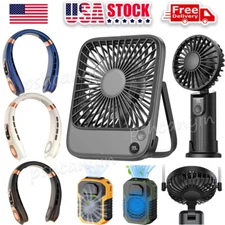 Portable Desk Fan Hand-held Fan Hanging Neck Fan Waist Clip Fan USB Rechargeable