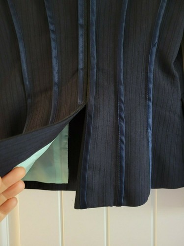 bebe Women Navy Blue Blazer Jacket Size 0 - Picture 4 of 12