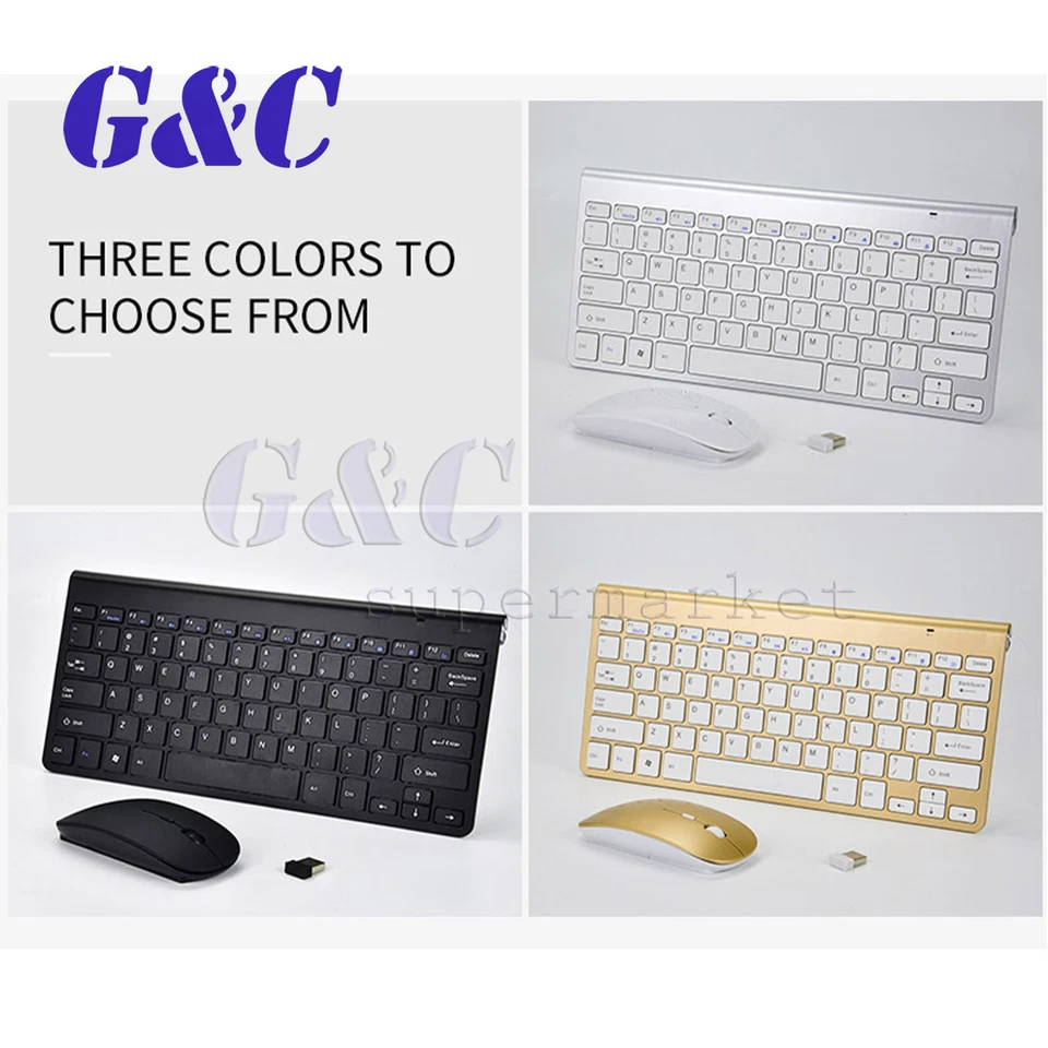 Slim 2.4GHz Cordless Wireless Keyboard and Mouse Set For PC MAC Laptop Tablet - Image 3 of 4