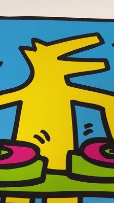 KH07 by Keith Haring Art Print Dance Dog DJ Record Music Pop 2018