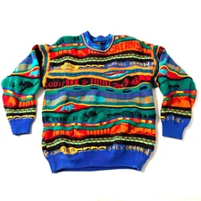 Emaroo Australia VTG Wool Sweater Coogi Style G'Day Mate City Chunky Knit Small