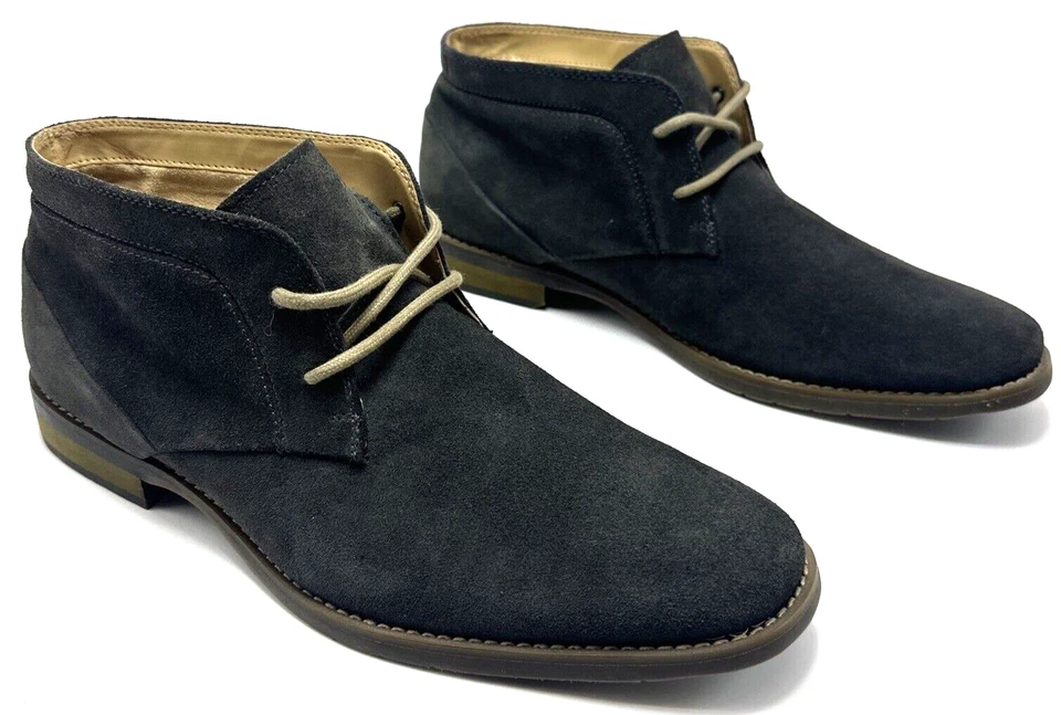 Calvin Klein Wilson Hombres Talla 9.5 M Gris Gamuza Chukka Botines Foto 2 de 4