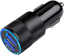 Fast Car Charger USB Dual Port 20W Charging for iPhone and Samsung