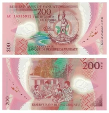 Vanuatu 200 Vatu (ND/2014) - Statue/Family/p-12a, B209a Prefix AC UNC