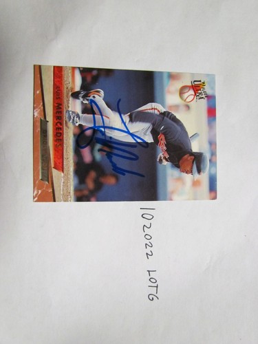 1993 Fleer Ultra Luis Mercedes signed baseball card