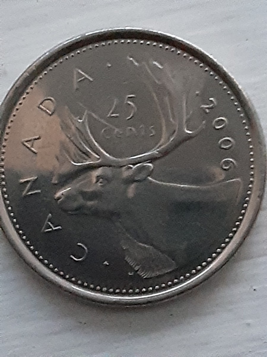 2006 Canadian 25 Cents, RARE ! ELIZABETH II (P) Mark & Moose