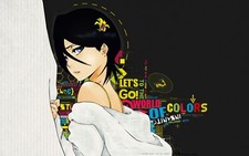 Anime typography flower in hair girls bleach kuchiki CCG Gaming Mat Desk