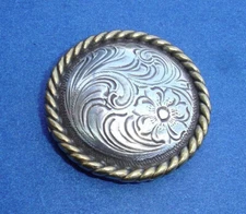 Western Equestrian Tack Antique Silver/Gold Rope Border 2 1/4" Concho