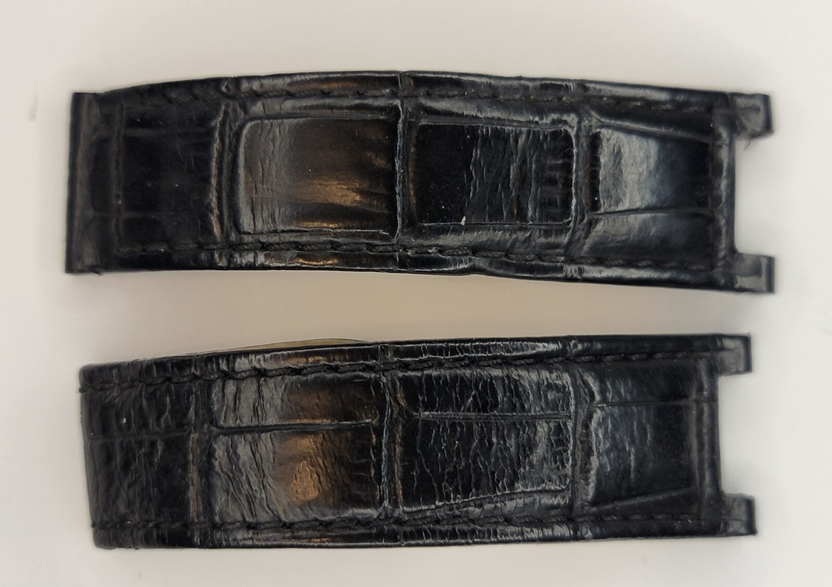 Cartier Black Leather Watch Strap KD97SH96 deployment clasp 20