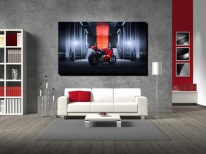 LEINWAND BILD BILDER XXL POP ART MOTORRAD DUCATI ROT DEKO ...