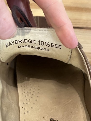 Studio Belvedere Bay Bridge Herrenschuhe Gr. 10,5 EEE Braun Leder Oxford Schuhe - Bild 12 von 13