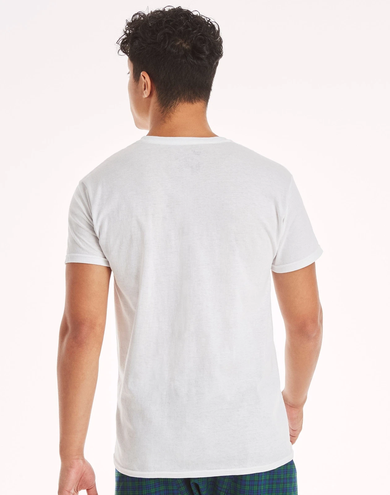 Hanes Men's White Crewneck T-Shirt 6-Pack Undershirt Tee TAGLESS FreshIQ Comfort - product detail image 9