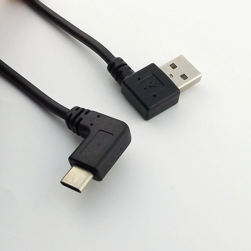 USB 2.0 Type A Male To USB-C 3.1 Left Angle Data Charger Lead Adapter Cable 25cm - Image 2 of 4