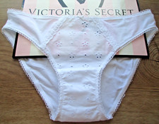 VICTORIA'S SECRET Eyelet Cotton Bikini Panty VS White S M L XL NWT