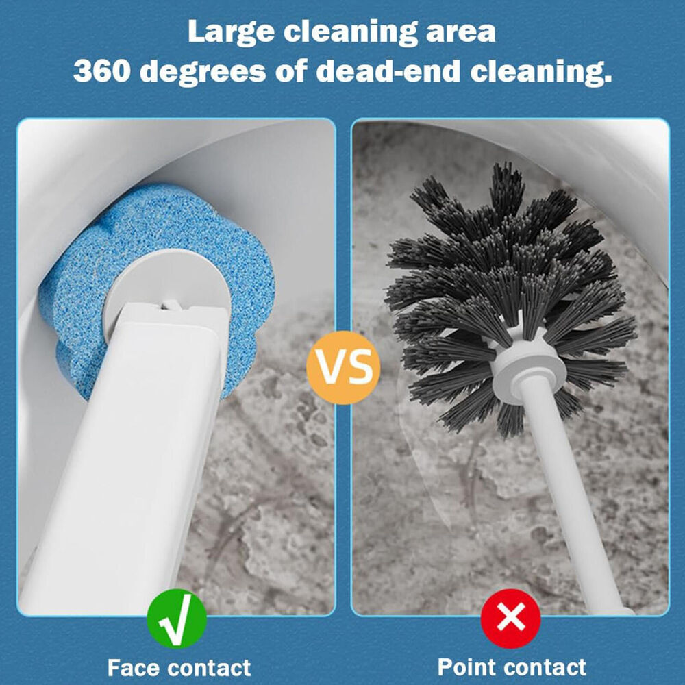 UK Disposable Toilet Brush Set Toilet Bowl Cleaning System Cleaners