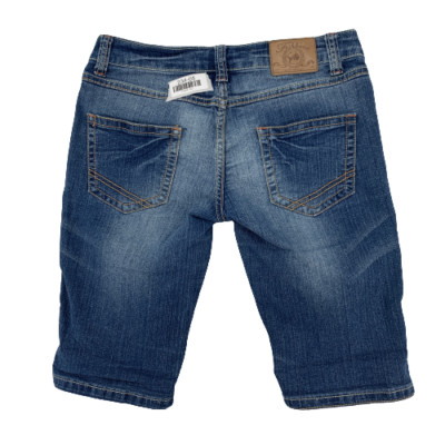 Fishbone New York Womens Zippered Coin Pocket Faded Jean Denim Shorts Small