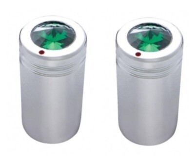 CB Radio Tune Knob SET (PAIR) w/ Green Jewels chrome | 21774