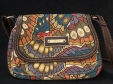 Relic BoHo Canvas Crossbody Purse Butterfly Wing Hippie HandBag Faux Leather