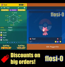 6IV Shiny Toxel Pokemon Scarlet and Violet