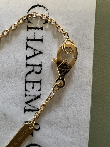 NEW! Van cleef arpels VCA Vintage 18K Yellow Gold Guilloche Pendant Necklace