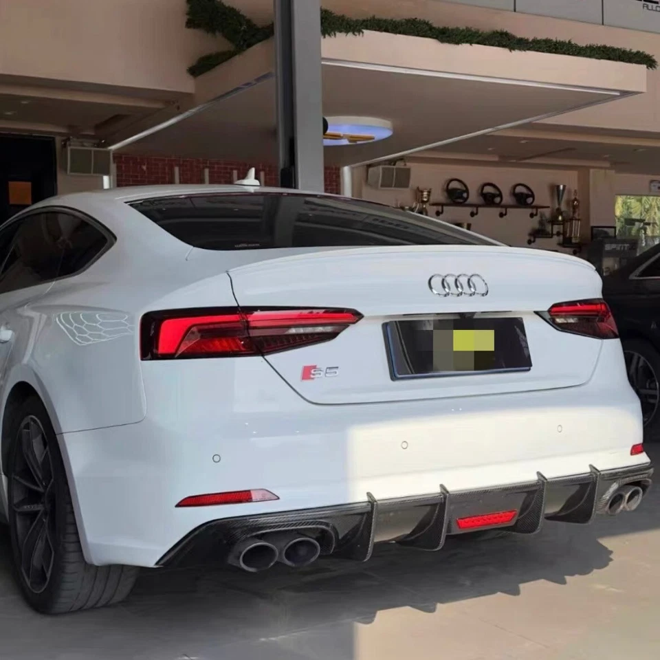 Heckdiffusor für Audi A5 B9 Sline S5 2016-2019 Stoßstange Spoiler Carbon Stil - Bild 3 von 4