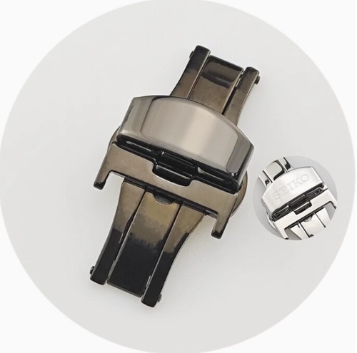 18 mm für Seiko Uhr Faltschließe Schmetterling Schließe Lederband Band Pins - Bild 8 von 9
