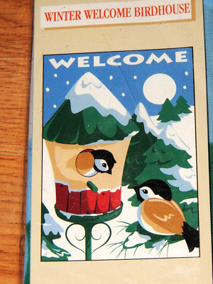 WINTER WELCOME BIRDHOUSE FLAG 28'' X 40'' MEADOW CREEK NEW
