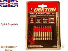 10 Philips Non-Slip PZ2 POZI Electric Screw Screwdriver Drill Bit Bits Set 50mm.